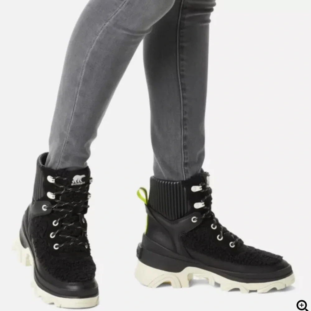 Sorel Brex Boot Cozy Lace in Black, Sea Salt - Picture 4 of 11